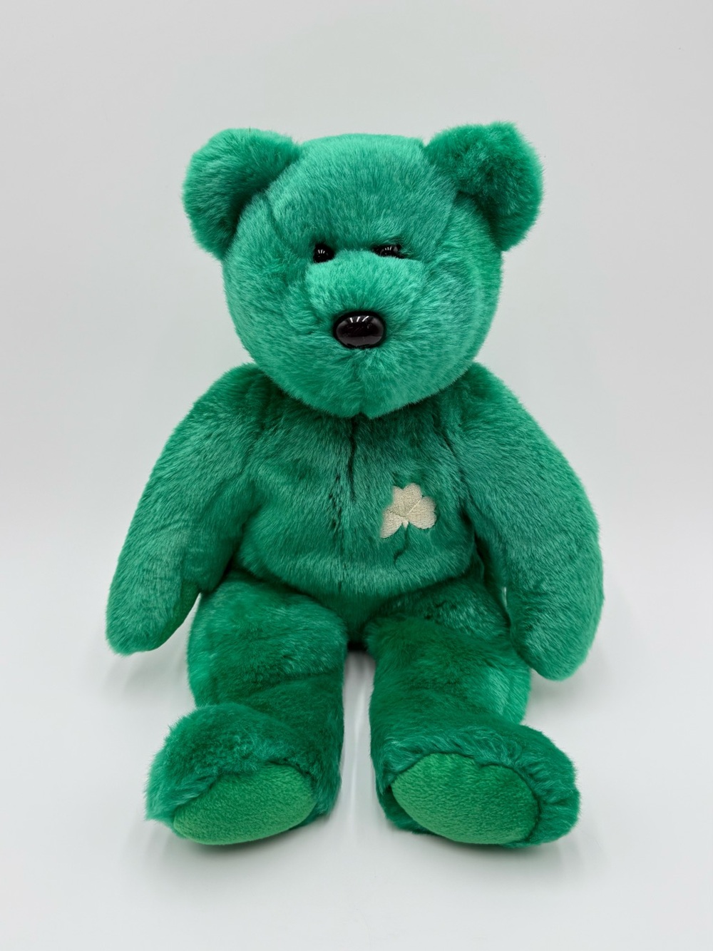 Vintage 1998 TY Beanie Buddy Erin Green Bear Plush Shamrock St Patrick’s Day